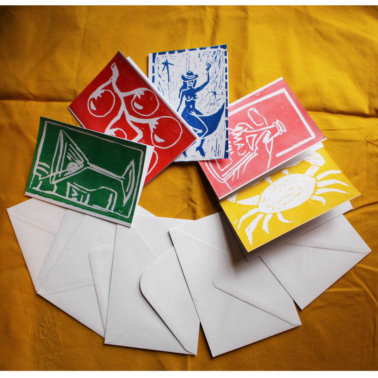 Hand Printed Cards A6