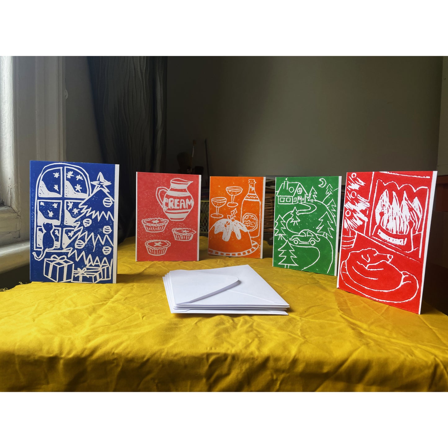 2025 Hand Printed Christmas Cards A6