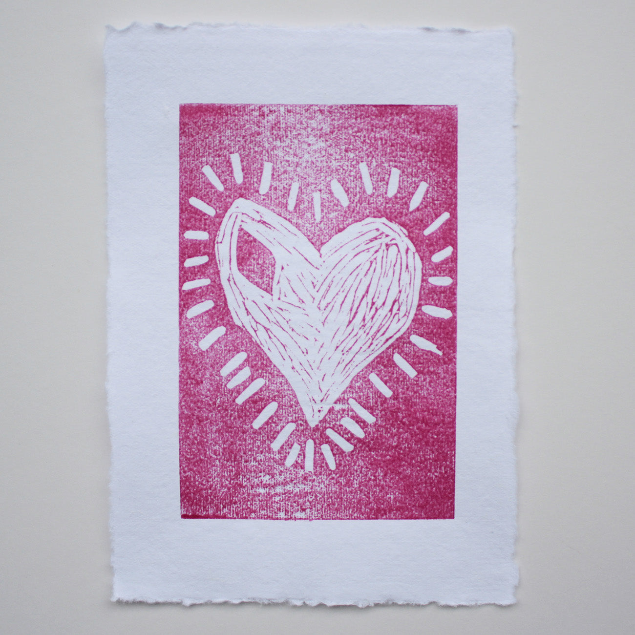 Lino Print Heart