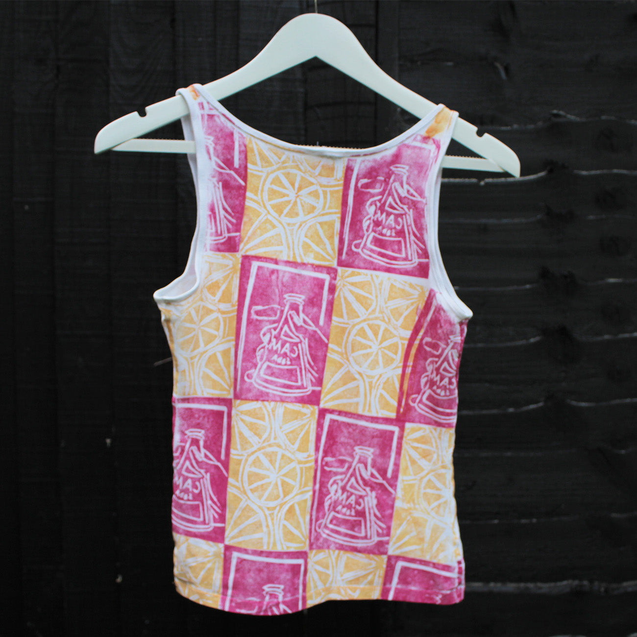 Hand Printed Tank Top Citrus Spritz