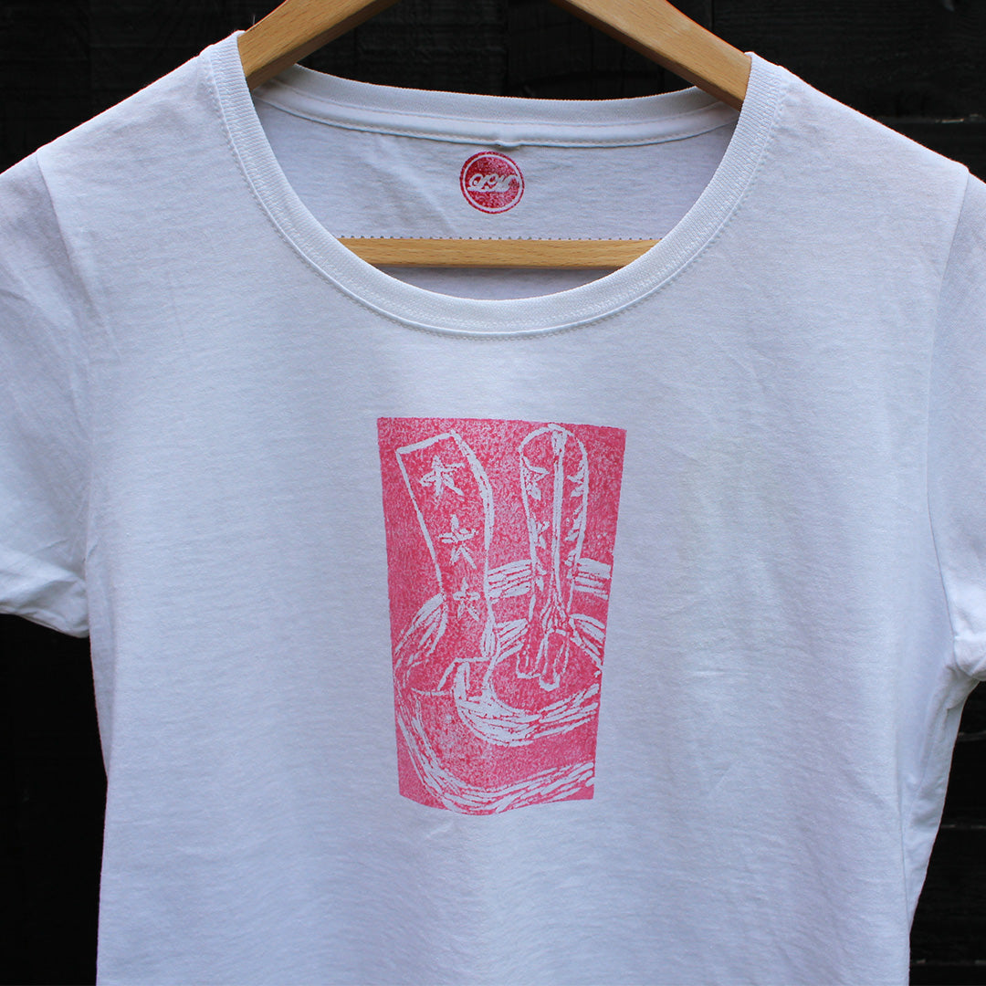 Hand Printed T Shirt Boots