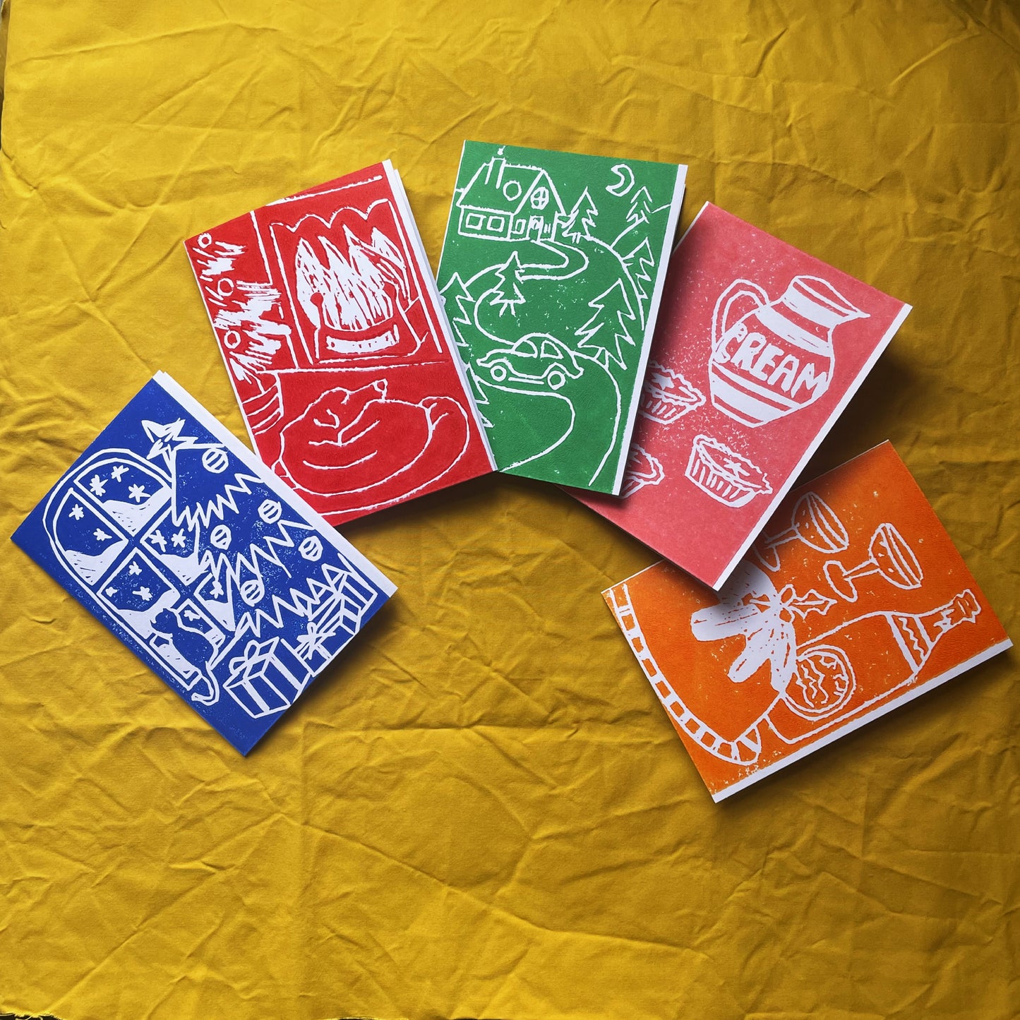 2025 Hand Printed Christmas Cards A6