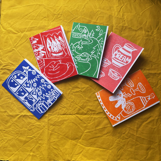 2025 Hand Printed Christmas Cards A6