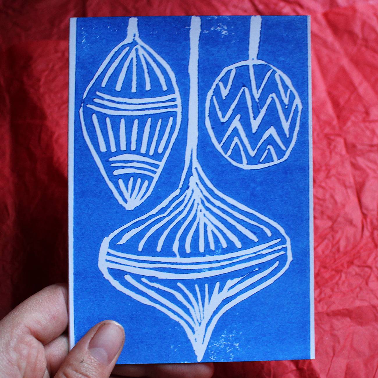 Hand Printed Christmas Cards A6
