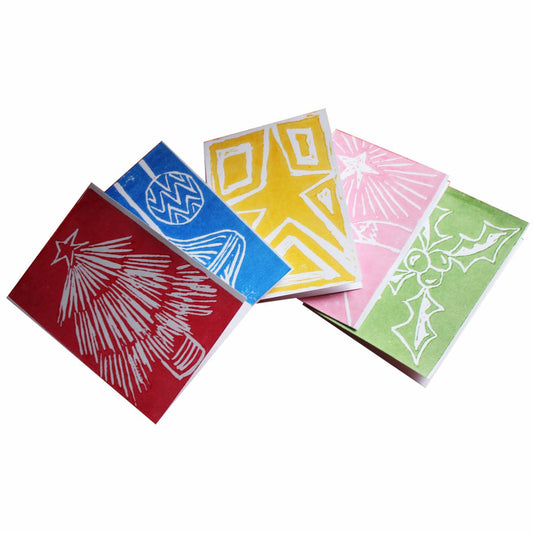 Hand Printed Christmas Cards A6