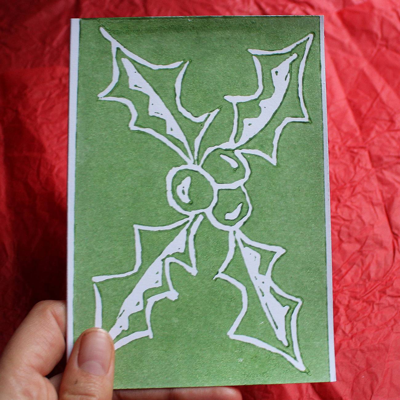 Hand Printed Christmas Cards A6