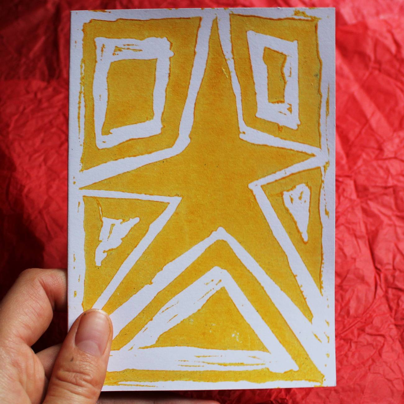 Hand Printed Christmas Cards A6