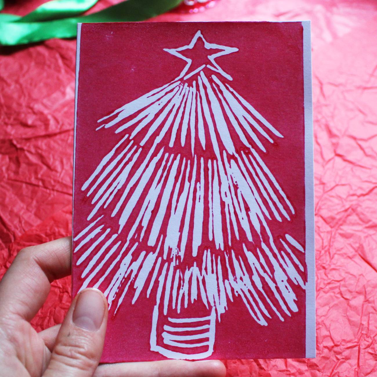 Hand Printed Christmas Cards A6