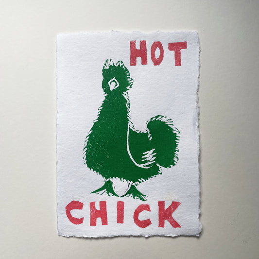 Lino Print Hot Chick