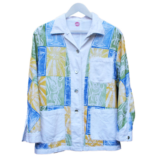 Hand Printed Shirt Jacket Multi