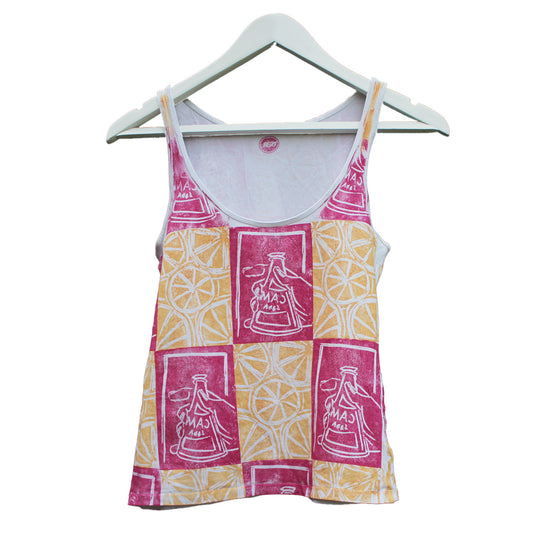 Hand Printed Tank Top Citrus Spritz
