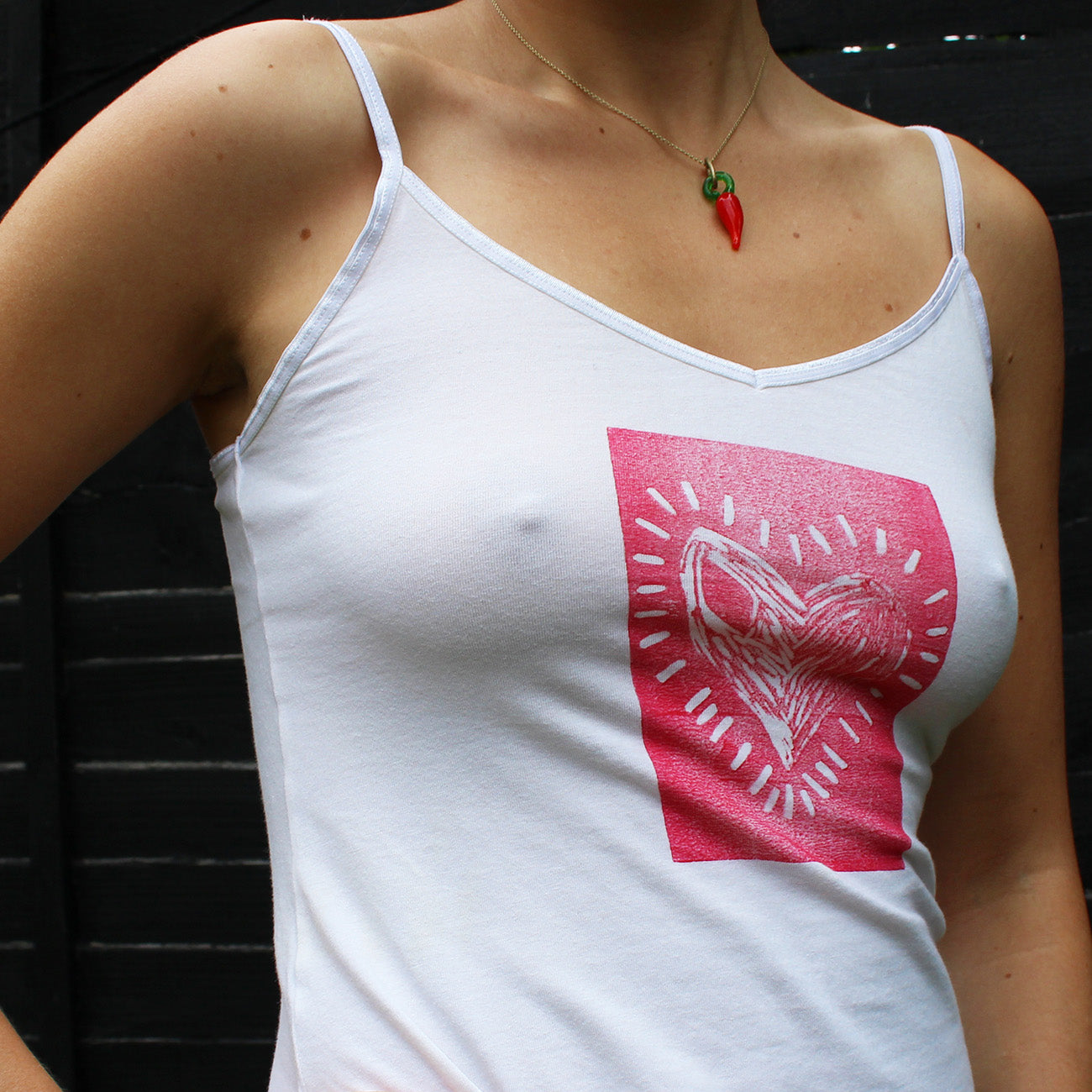 Hand Printed Tank Top Heart