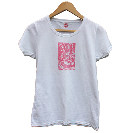 Hand Printed T Shirt Boots